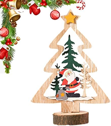 קישוטי שולחן קלאוס לחג המולד | סנטה קלאוס קישוט לחג המולד לתא - קישוט שולחן חג המולד שולחן עץ שולחן עץ מרכזית